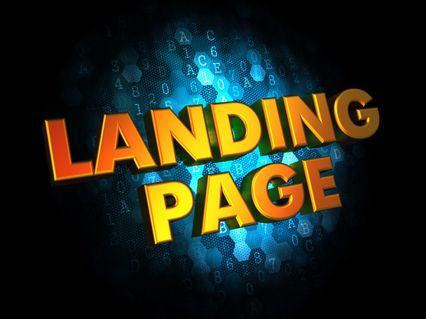 Landing Page Concept on Digital Background. - Photo, Image