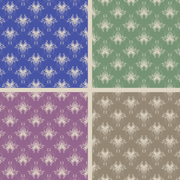 Set of four vintage seamless - Vector, afbeelding