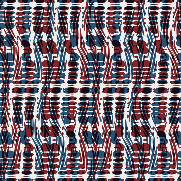 Motif abstrait sans couture en rouge bleu noir blanc - Photo, image