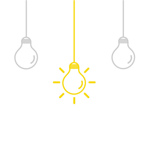電球にはアイデアがいっぱいです創造的な思考、処理のための分析的思考。電球アイコンベクトル。アイデアシンボルイラスト. - ベクター画像