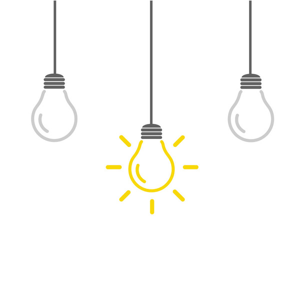 Žárovka je plná nápadů a kreativního myšlení, analytického myšlení pro zpracování. Vektor ikony žárovky. symbol nápadů ilustrace. - Vektor, obrázek