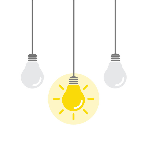L'ampoule est pleine d'idées et de pensée créative, pensée analytique pour le traitement. Ampoule icône vecteur. idées symbole illustration. - Vecteur, image