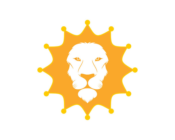 Κεφαλή λιονταριού με λογότυπο μαλλιών αστέρι - Διάνυσμα, εικόνα