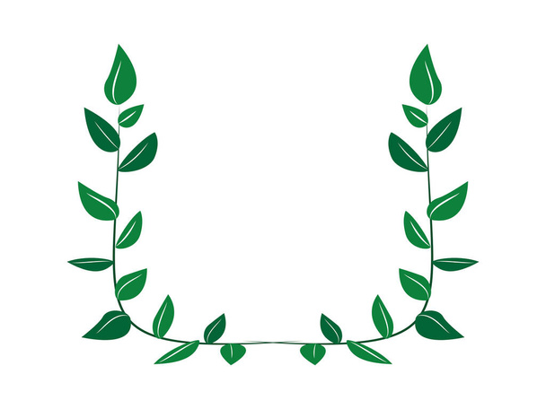 Green leaf frame material - Vector, Image