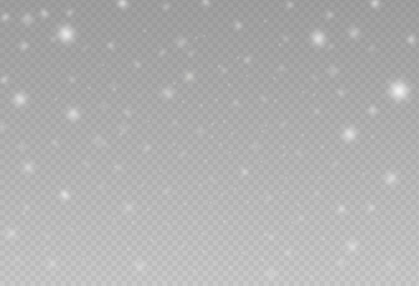 Vánoční bokeh padající sníh izolovat na png nebo průhledné pozadí s jiskřící sněhové vločky, hvězda světlo na Nový rok, Narozeniny, Speciální akce, luxusní přání, bohatý styl. ilustrace - Vektor, obrázek
