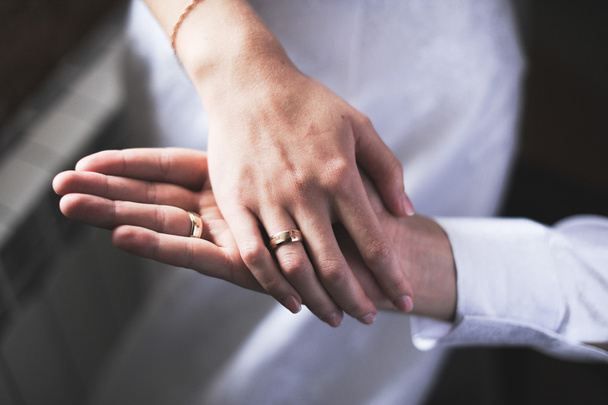 hands of the groom and bride - Fotó, kép