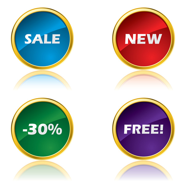 Glossy advertising buttons - Vector, afbeelding