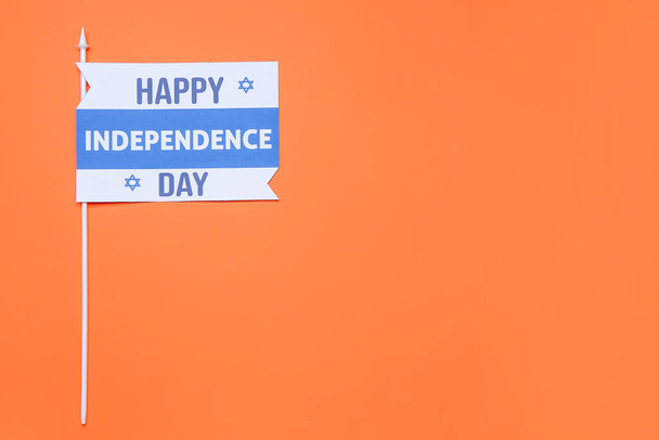Composition for Israel Independence Day on color background - Photo, Image