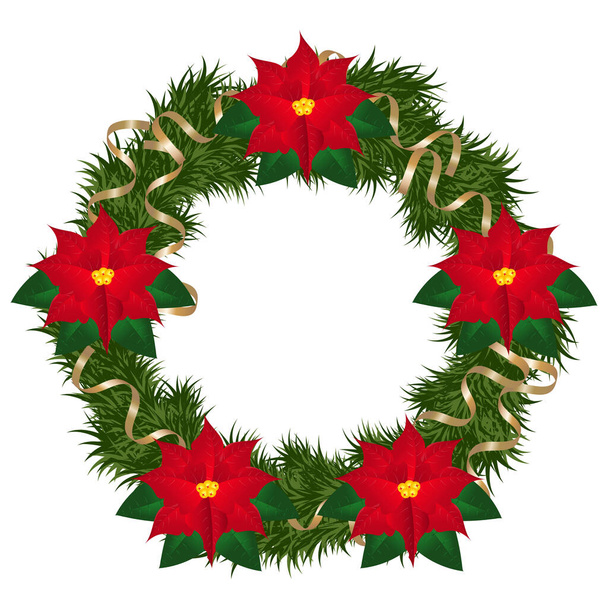Christmas wreath 1. Illustration. - Vector, Image