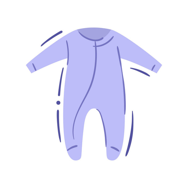 Baby romper longsleeve in hand drawn style - single isolated vector drawing - Vector, Image