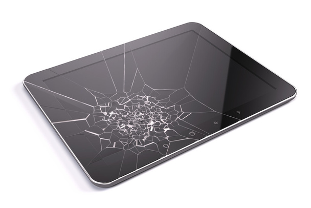 Tablet pc met gebroken scherm - Foto, afbeelding