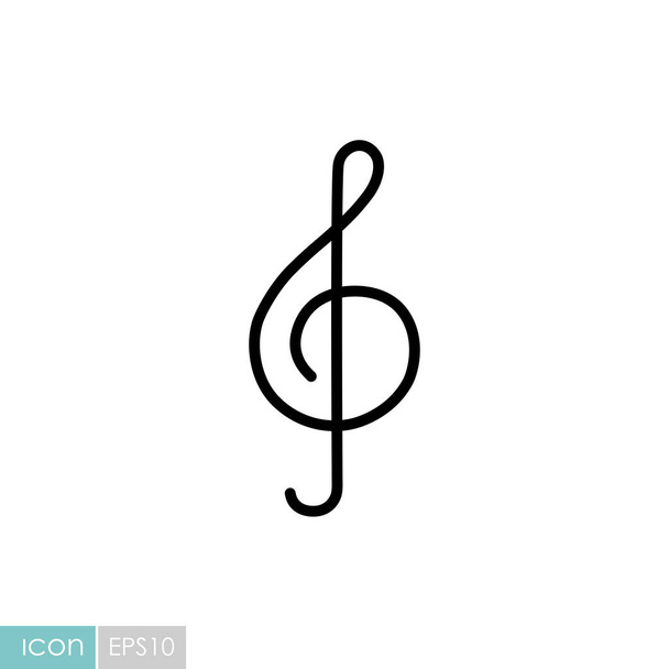 Значок вектора утроения ключа. Музыкальный знак. Графический символ музыкального и звукового дизайна веб-сайта и приложений, логотипа, приложения, пользовательского интерфейса - Вектор,изображение