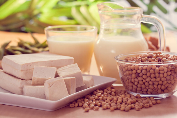Soy bean, tofu and other soy products - Photo, Image