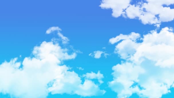 Animatie van wolken die in de blauwe lucht stromen / 4K - Video