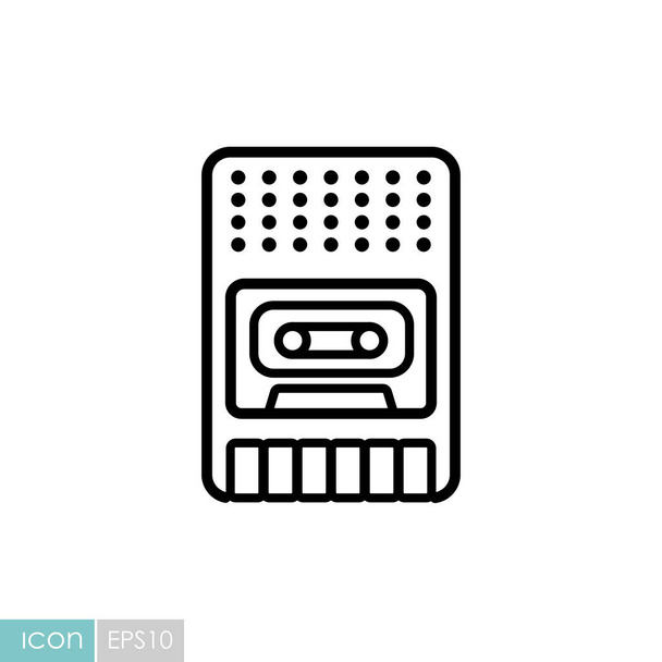 Vintage grabadora de audio icono de vectores. Símbolo gráfico para música y sonido sitio web y aplicaciones de diseño, logotipo, aplicación, interfaz de usuario - Vector, imagen