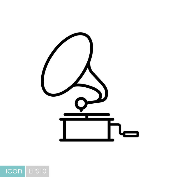 Gramophone vector icon. Music sign. Graph symbol for music and sound web site and apps design, logo, app, UI - Vector, Image