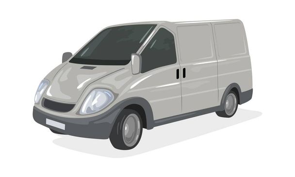 Mini camión gris de dibujos animados - Vector, imagen