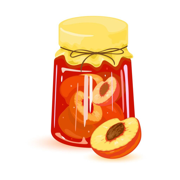 Sarjakuva aprikoosi sokeri hilloa - Vektori, kuva