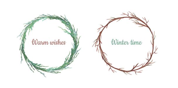 Feestelijke kwark krans voor nieuwjaar en kerst geïsoleerd op witte achtergrond. - Foto, afbeelding