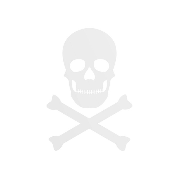 Skull with crossed bones icon. Crossbones symbol. Death sign print vector illustration isolated on white. - Vector, Image