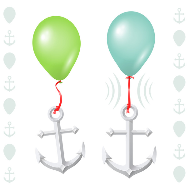 Konzeptionelle Balance zwischen Ballon und Anker - Vektor, Bild