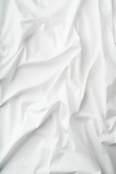 Natural white fabric linen texture for design. White Canvas for Background or mock up. - Foto, imagen