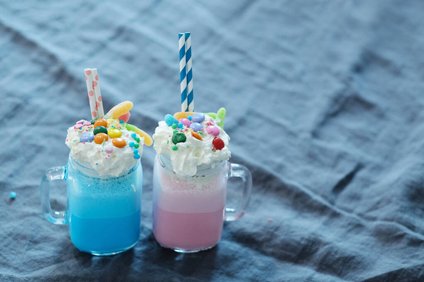 Delicious milkshakes on the table - Φωτογραφία, εικόνα