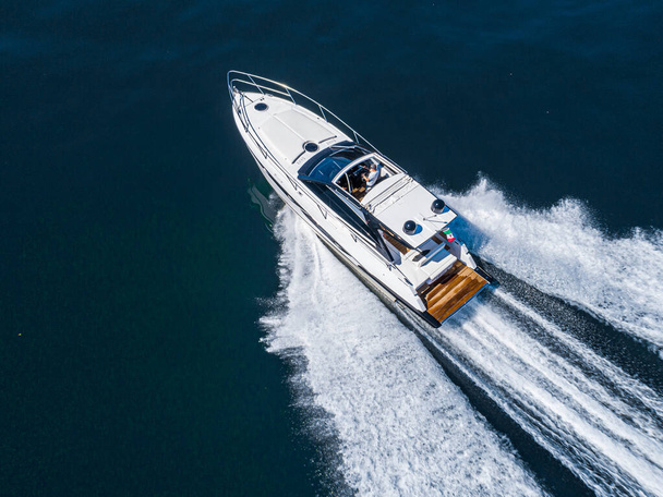 motor boat in navigation aerial view - Photo, Image