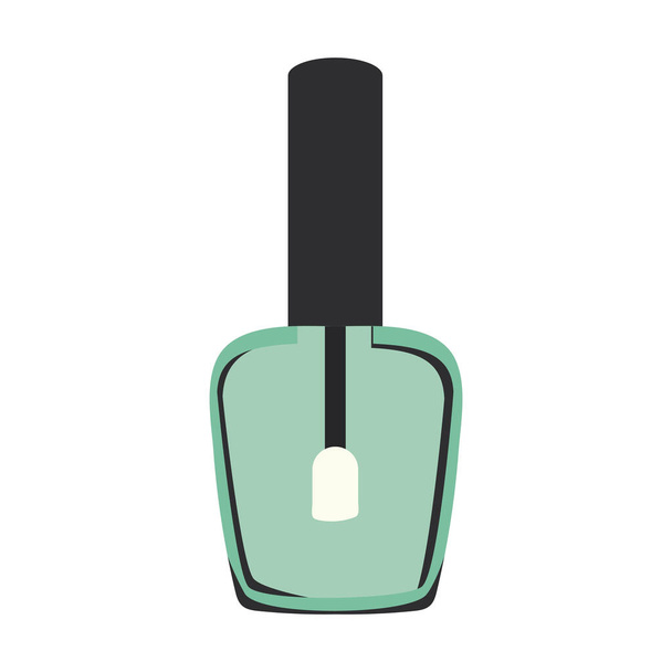 groene polish fles met zwarte hoes - Vector, afbeelding