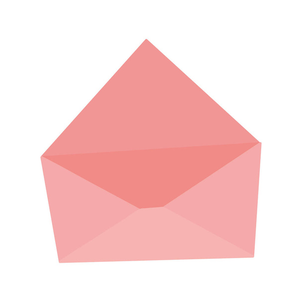розовый конверт на белом фоне - Вектор,изображение