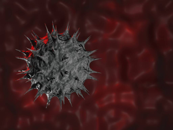 3D render - virus 3D concept CORONA virus or covid19, Concept model of virus 3D render, virus in human concept - Foto, Imagen