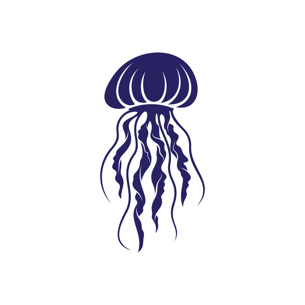 Denizanası tasarım vektör çizimi, Yaratıcı Denizanası logo tasarımı şablon, simge sembolleri - Vektör, Görsel