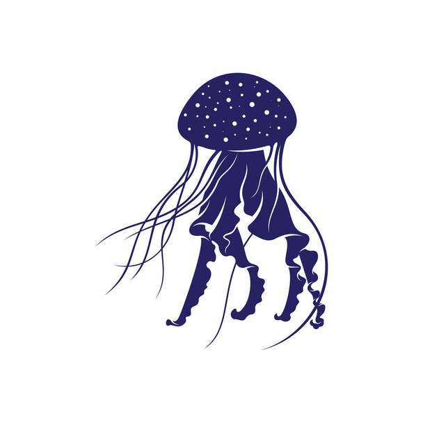 Illustration vectorielle de conception de méduses, Modèle de concepts de conception de logo Creative Jellyfish, symbole icône - Vecteur, image