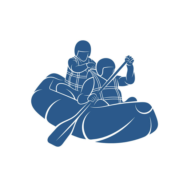 Рафтинг дизайн векторная иллюстрация, Creative Rafting дизайн логотипа концепции шаблон, иконка символ - Вектор,изображение