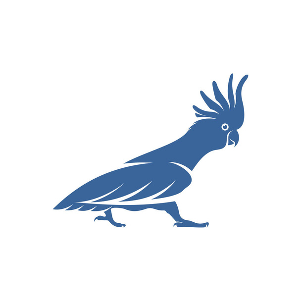 コカトゥー鳥のデザインベクトル図、創造的なオウムの鳥のロゴのデザインコンセプトテンプレート、アイコンシンボル - ベクター画像