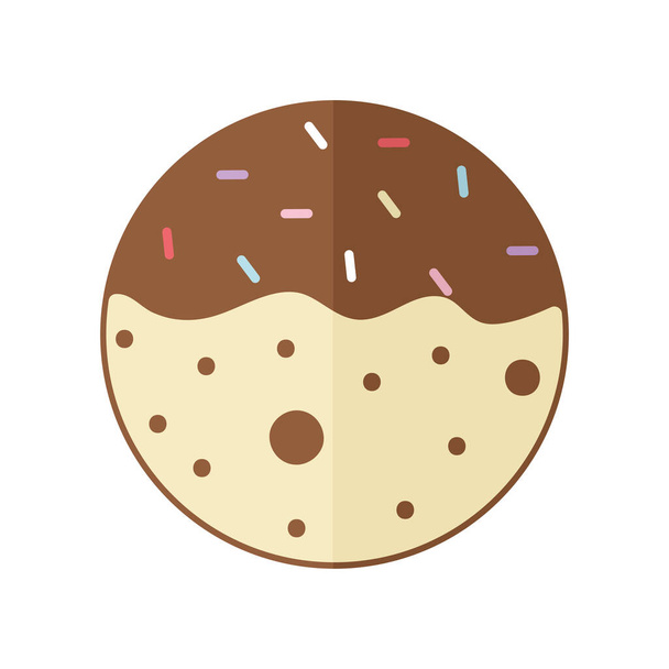 cookie with chocolate on a white background - Vector, Image