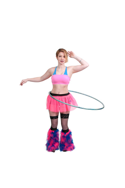 mujer con hula hoop - Foto, Imagen
