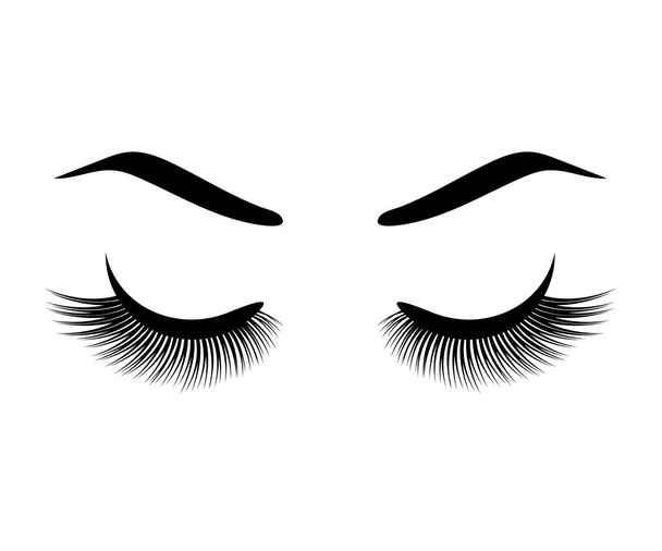 Long false eyelashes on a white background. Symbol. Vector illustration. - Вектор,изображение