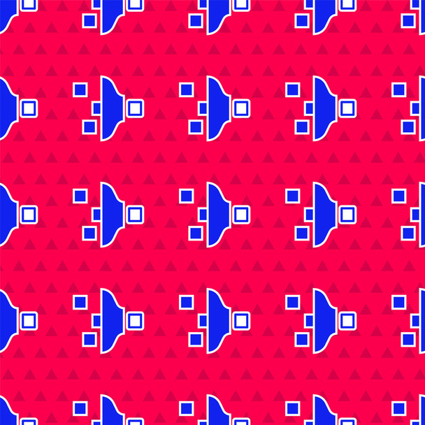 Blue Filter setting icon isolated seamless pattern on red background.  Vector - Vector, Image