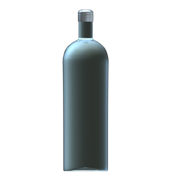 Frasco de vodka de vidro com tampa de prata
 - Foto, Imagem