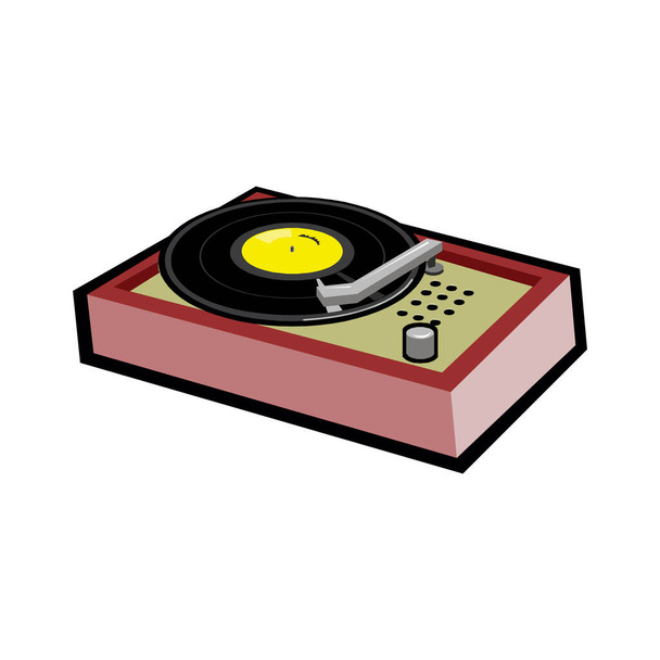 phonograph simgesi - vektör müzik oynatıcısı EPS10 içerisinde beyaz üzerinde izole - Vektör, Görsel