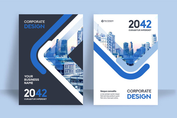 City Background Business Book Cover Design Template  - Vector, Image