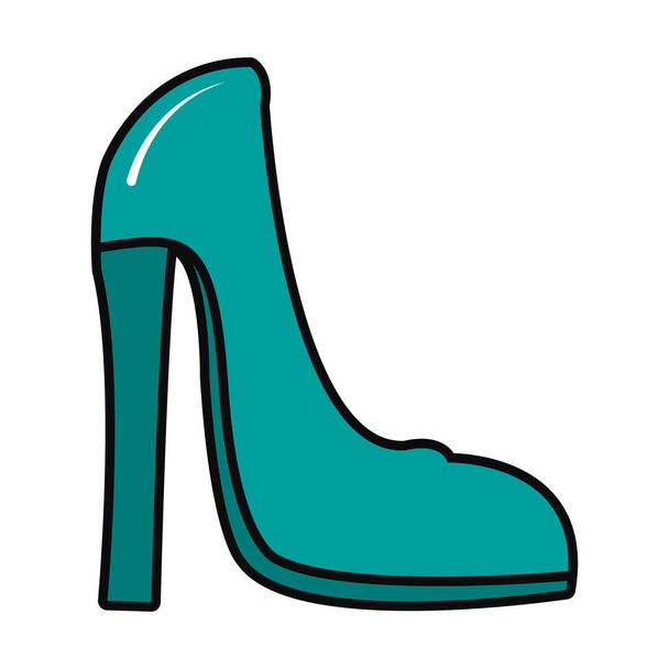 blue heel shoe icon, colorful design - ベクター画像