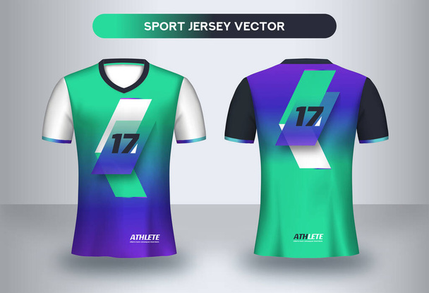 Voetbal Jersey ontwerp template. Corporate Design, Voetbalclub uniform T-shirt voor- en achterkant. - Vector, afbeelding