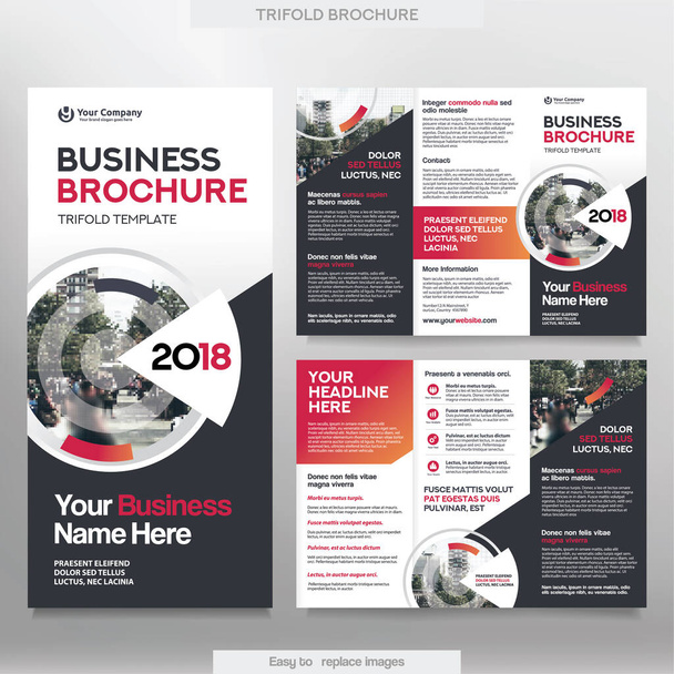 Business Broschüre Vorlage. Corporate Design Broschüre mit austauschbarem Image - Vektor, Bild