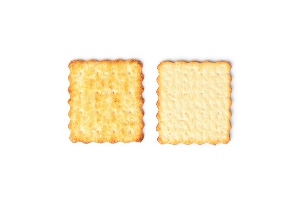 крекери печиво ізольовані на білому фоні
. - Фото, зображення