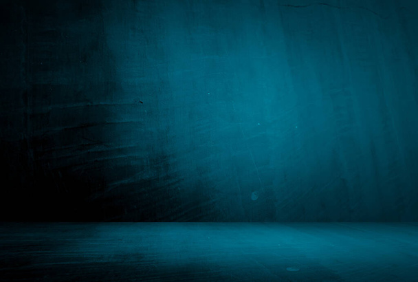 Vintage grunge sininen betoni rakenne studio seinä tausta vinjetti. - Valokuva, kuva