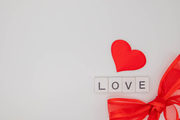 Valentines den červené srdce Dovolená karta - Fotografie, Obrázek