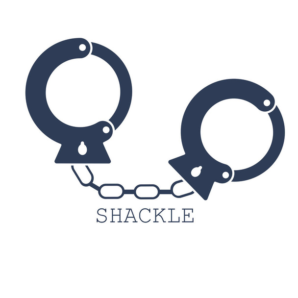 Shackled hands icon on white background.vector illustration in flat design.  - Vector, Image