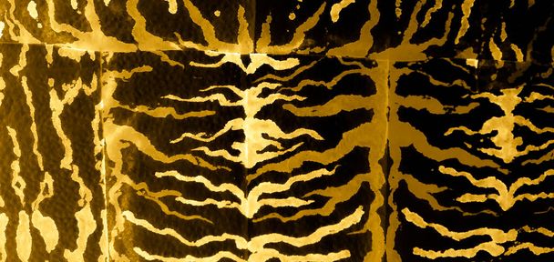 Aquareldruk. Zebra Afdrukken Gold Dirty Art Painting. Artistieke dierendruk. Naadloos patroon. Luipaard Etnische Tie Dye. Glamor Aquarelle Textuur. Glamor Tie Dye Print. - Foto, afbeelding